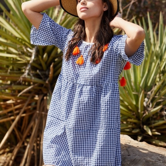 Haute Rogue Dresses & Skirts - ⬇️Haute Rogue | Gingham Tassel Dress NWT